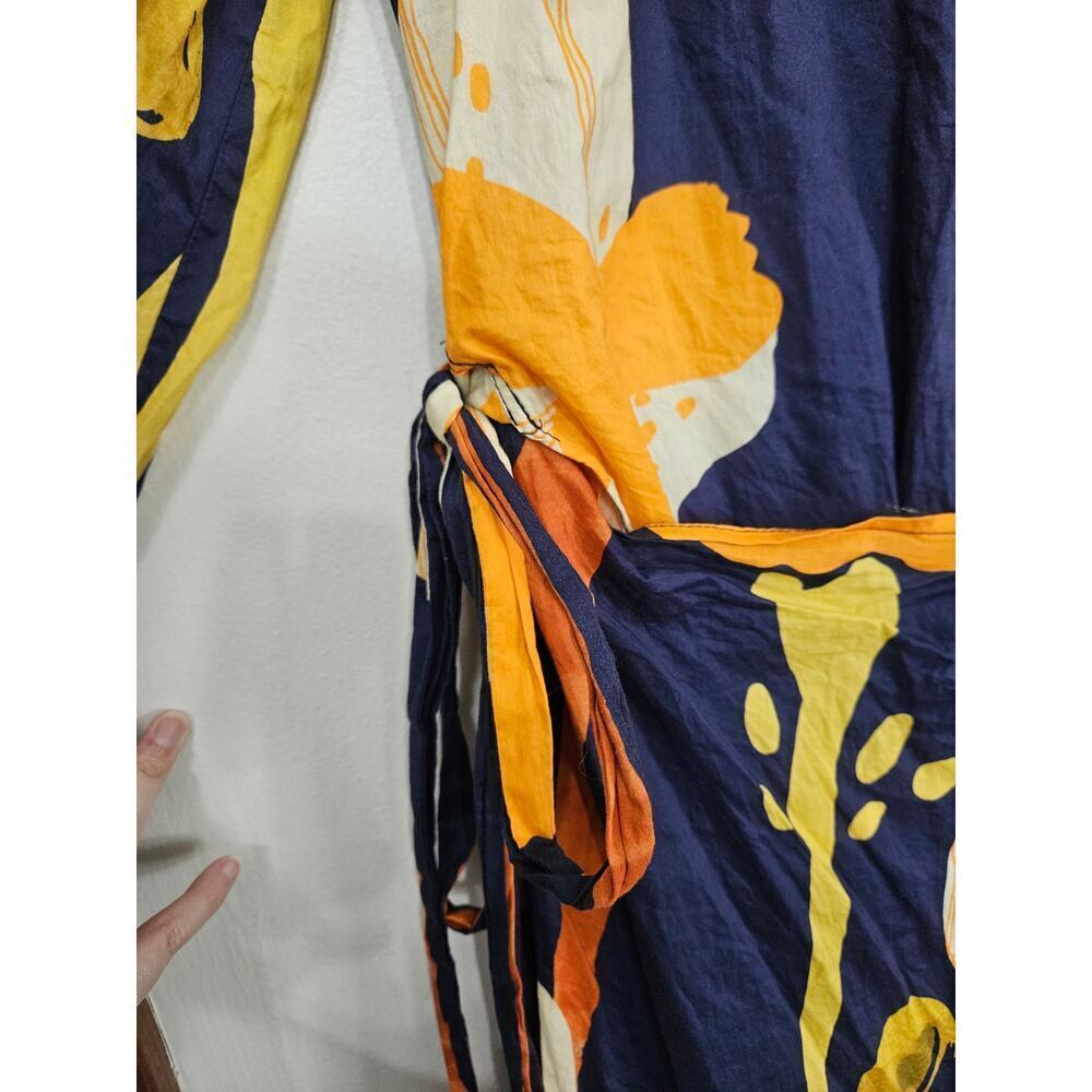 Never Fully Dressed Balloon Sleeve Mini Wrap Dress All Over Print Size 8 Medium - Picture 6 of 9
